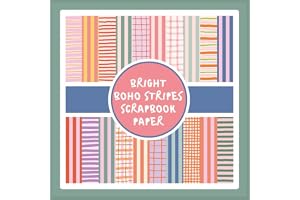 Bright Boho Stripes Scrapbook Paper: Colorful Summer Craft Paper Pad For Scrapbooking, Mixed Media, Decoupage, Junk Journals