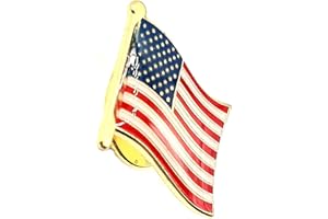 SNS Components USA-Flaggen-Anstecknadel, Silber, Metall, Emaille, 1,9 x 1,6 cm