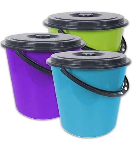 Lot de 4 seaux de nettoyage 5 litres avec échelle graduée