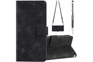 Grandoin Funda con Cuerda para Huawei Honor X8 4G, Carcasa Libro con Tapa de Cuero Piel con Ranuras de Tarjeta, Wallet Case Flip Cover con Correa Colgante Ajustable para Huawei Honor X8 4G (Nerón)