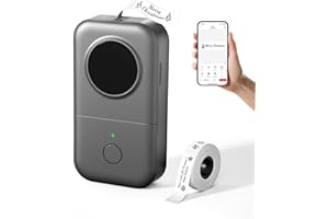 ‎PHOMEMO Phomemo D30 Etikettendrucker, Bluetooth Etikettiergerät für Büro, Schule, Zuhause, Küche, Thermo Kabelloser Beschriftungsgerät Selbstklebend mit iOS Android, Grau