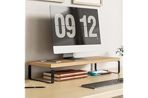Onxyrbyte Rehausseur Ecran,Rehausseur Ecran Pc Bureau,RéHausseur D'éCran en Bois,RéHausseur D'éCran pour Pc,Support De Moniteur D'Ordinateur Ergonomique,pour Ordinateur Portable,Imprimantes