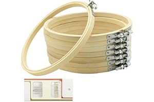LAMXD 8 Pack 6 inch Mini Bamboo Circle,Embroidery Hoop Cross Stitch Hoop Ring for DIY Art Craft Handy Sewing
