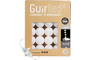 GuirLED - Podświetlana prowadnica LED na waciki USB - Lampka nocna dla dzieci 2 h - Podwójny zasilacz USB 2 A w zestawie - 3 intensywności - 24 kule 2,4 m - łuk