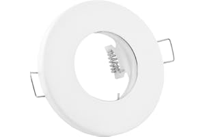 ‎LINOVUM linovum Feuchtraum Einbaustrahler Rahmen flach IP65 für Bad, Dusche mit Wasserschutz - Weiß rund inkl. GU10 Fassung