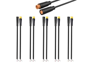 VISSQH 5 Pares Cable de Bicicleta eléctrica Julet Cables de extensión Impermeables para Bicicletas eléctricas Cable de Enchufe Hembra y Macho Conector de 3 Pines para la luz de Bicicleta eléctrica