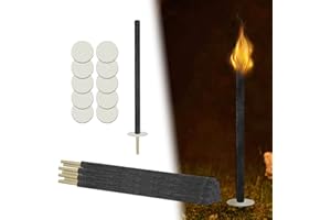 NAIZY Antorchas 25 Piezas Antorchas de Cera Natural Antorchas de Jardín al Aire Libre Antorcha con Sello a Prueba de Fugas y Antorchas de Cera de Mango Extra Largo para Antorcha Caminata al Aire Libre