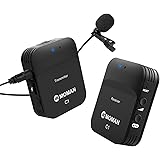 Moman Microfono Lavalier Wireless, C1 2.4GHz Microfoni Senza Fili Professionale per Reflex, Smartphone, Computer, Tablet, Com