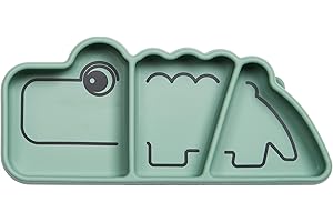 Done by Deer ? Silicona Stick & Stay Snack Bowl Croco Verde