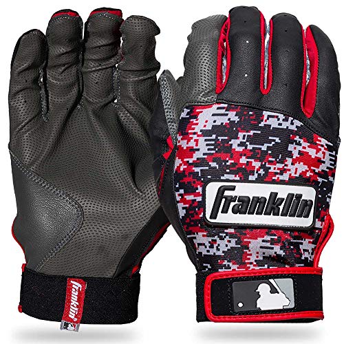 Franklin Sports MLB DIGITEK Guantes de bateo, Unisex, Gray/Black/Red Digi