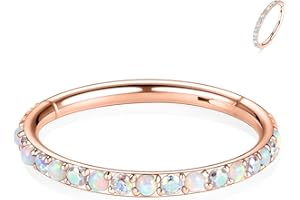 Opal CZ Conch Hoop Ring Septum Schmuck Türkis Nahtloser Clicker Ring Daith Ohrringe Chirurgischer Stahl Turm Tragus Conch Piercing Schmuck Kleiner Hoop Ohrring Nasenring 20G 18G 16G 14G 12G