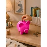 Pembe Domuz Kumbara, &Ccedil;ocuklar i&ccedil;in Para Biriktirme Kutusu, Pembe, 13 x 12 x 11 cm | PLA 3D Baskı