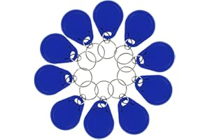 GENERIC HFeng 10pcs Blue 13.56MHz UID Changeable Keyfobs Token NFC Tag Rewritable RFID Writable Access Control Key Card Used to Copy/Clone Card blue