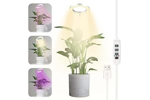 Auauraintt Lampada per Piante, 72 LEDs luce per Piante Spettro Completo, Lampade Coltivazione con Timer 3/9/12H, Adattatore USB 9 luminosità Regolabile, 3 Modalità di Illuminazione, per Piccole Piante
