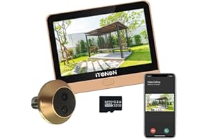 iTenen PDG1 Judas numérique de porte batterie 3,0 mp avec microSD de 32 Go, vidéo sans fil écran de 4,3 pouces, support de caméra, 2,4 GHz Wi-Fi, audio un sens unique, détection de mouvement