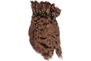 KALASTUSSAARI Puppenhaar 8 Zoll lockiges Puppenhaar natürlicher realistischer Puppenperücke DIY-freundlichem Mohair-Handwerk für Puppenherstellung, Figur, Kunsthandwerk, braunes Puppenhaar