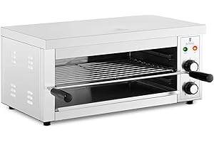 Royal Catering Horno Salamandra para Hostelería Tostador RCPES-280 (Potencia: 2.500 W, Temperatura: 50-300 °C, Acero inoxidable)