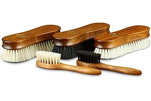 ‎LANGER & MESSMER EXKLUSIVE SCHUHMODE HEIDELBERG Langer & Messmer Set of 5 Premium Shoe Brushes Made of Horse and Goat Hair for Professional Shoe Care of Smooth Leather Shoes - Includes Polishing Brushes and Cream Brushes