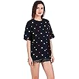 Stories.Label Oversized Cotton T-Shirts for Women in Loose Fit, Drop Shoulder Baggy Tops Tshirt for Girls (S-3XL)
