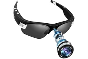 SecuraLen Action Cam, 1080P HD Occhiali con Telecamera, One-Touch & Polarized Lens Occhiali Telecamera con 160 Minuti di Autonomia Supporta la Registrazione Video e lo Scatto di Foto