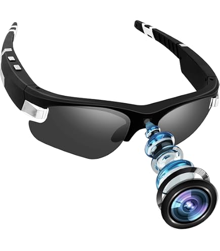 Lunettes Avec Caméra Bluetooth Et Casque Intégré - Lunettes Sport Pour Randonnée Vélo Pêche Et Affaires