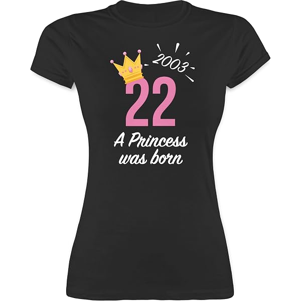 Shirtracer Damen T-Shirt 'So Gut Kann Man Mit 18 Aussehen' – Lila-schwarz Mit Blumenarrangement