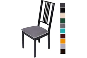 Homaxy Housse De Chaise, Housse de Chaise Universelle Lavables, Housse de Salle à Manger Universel, très Facile à Nettoyer et Durable, Facile à Installer (Gris argenté, 2 pièces)