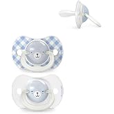 Suavinex, Pack of 2 Glow in the Dark Soothers, Babies 6/18 Months, Sleeping, with Fluorescent Ring and SX Pro Silicone Physio