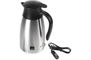 ‎ELEROSE Wasserkocher 12V -- Wasserkocher 1000Ml Auto Lkw 12V/24V Wasserkocher Edelstahl Elektrische Heizung Wasserflasche Schnell Kochendes Wasser In Winter Auto Wasserkocher Becher Reise Heizung Cup For Kaff