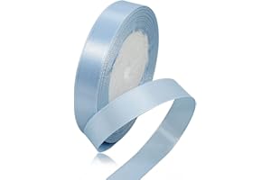 XMASOLD Satinbands, 22 Meters Hellblau 20mm Breit Geschenkband für Geschenkverpackungen, DIY Handwerk, Blumensträuße, Nähprojekte, Schleifenherstellung, Geburtstags- und Hochzeitsdekorationen