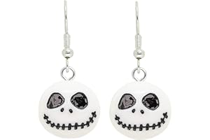 Bluebubble FRIGHT NIGHT Jack Skeleton Resin Dangle Earrings on Gift Card