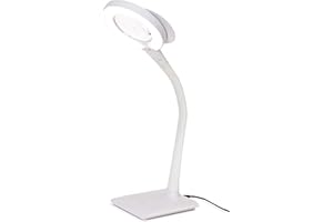 PURElite Magnifying Desk Table LED Lamp, White, Mains Operated
