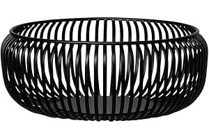 Blomus Schale -Lito- Bowl | Obstschale aus Stahl | Farbe Schwarz | Größe M Ø25 x 9,5H cm | Dekoschale mit Streben