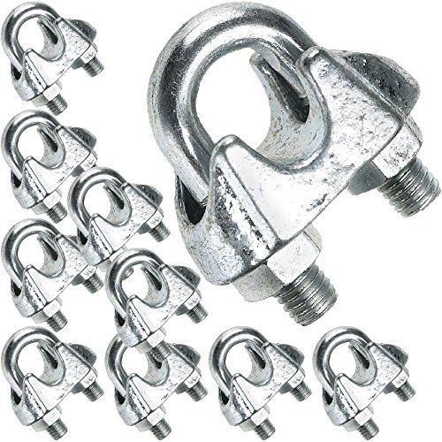 Galvanized Duplex Wire Rope Clamps (U-Bolts) – Steel, Assorted Sizes 2mm To 8mm – UK Made