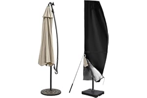 DOCEPERT Patio Umbrella Cover Fits 9ft To 12ft Outdoor Umbrellas,420d Outdoor Cantilevered Offset Umbrella Cover With Sturdy Waterproof Zipper And Top Vent
