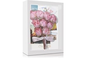 Coco Berming 3D Bilderrahmen Tief zum Befüllen A4, 3D Objektrahmen Befüllbar für DIY, Tiefer Holz Schattenbox für Andenken