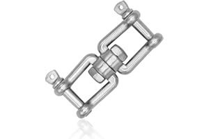 everlar® Pivotantes Anneaux en acier inoxydable I 8mm L, BS 1650Kg I Tournage et fixation faciles des fauteuils suspendus, sac de frappe, balançoire I Grande solidité et résistance aux intempéries