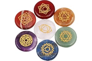 VOANZO 7 STYCKEN Naturliga Helande Kristaller Sorgenstenar Chakra-Kristaller Set Kristallgåvor för Familj och Vänner