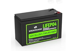 DREAMDASH 12 V 7000 mAh Hochleistungs-Lithium-Batterie (LiFePO4) mit F2-Terminal – 2000+ Tiefe Zyklen für Solaranlagen, Elektroroller, Kinderfahrspielzeug und mehr