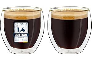 Creano Podwójne szklanki do espresso, zestaw 2 szklanek termicznych 100 ml z efektem unoszenia się