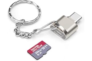 AIYEEN Adattatore per lettore di schede TF/schede di memoria di tipo C con portachiavi, lettore USB 3.0 da tipo C a micro SD SDHC SDXC OTG, compatibile con iPhone 15 Pro Max Mac Windows Linux (Oro chiaro)