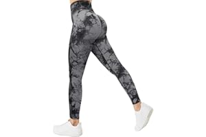 TAYOEA Legging de Sport de Compression Femme Yoga Long Slim Fit Fitness Pantalon de Sport Opaque Scrunch Butt Yoga Pantalon sans Couture Push Up Taille Haute Exercice Fitness Jogging
