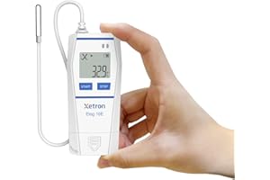 Xetron Registrador de Datos de Temperatura Con Sonda Externa de 1,2M Elog10E, Registrador Temperatura Mini USB de Alta Precisión Con Informe en PDF, 32000 Gran Capacidad de Grabación, 1 Piezas