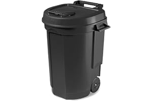 EDA 010633 - Cubo Basura con Ruedas 110 l, Color Negro