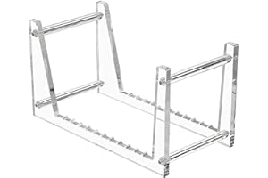 AZEAM Acryl Vinyl Schallplatten-Aufbewahrungsständer, Vinyl-Album-Regal, Vinyl-Schallplatten-Desktop-Display-Ständer für DVDs CDs LP Bücher Alben Magazine. Bürodatei-Organizer-Regal in Transparent.