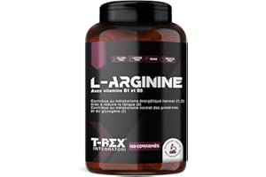 T-Rex Integratori L-Arginine 1000 mg avec Vitamines B1 et B6 | Haute dose | 120 comprimés de L-Arginine HCL | Complément alimentaire Pre Workout pour sportifs, Vegan, Made in Italy