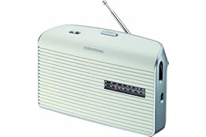 Grundig Music 60X W empfangsstarkes Radio, UKW, 2 Wellenbereiche zur Auswahl unzähliger Sender, Qualitäts- Lautsprecher, Klangregler für individuelle Klangeinstellung, Automatische Loudness, Weiß/Grau
