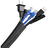 AGPTEK Kabelschlauch, selbstschließender Kabelschutz, gewebter und zuschneidbar Kabelmantel, flexibel 2m, Durchmesser 16…