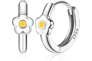 MILACOLATO Daisy Orecchini a Cerchio Donne Bambino Ipoallergenico Leggero 18K Placcato Oro Daisy Orecchini Cerchio Piccolo Cartilage Oro Orecchini per Bambini Ragazze