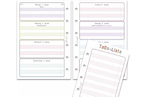 ‎SINNWUNDER SinnWunder® Premium Kalendereinlagen 2024 - Wochen-Kalender mit 1 Woche auf 2 Seiten – Größe Pocket – mit GRATIS ToDo-Listen - 6-fach-Lochung - LuckySinn